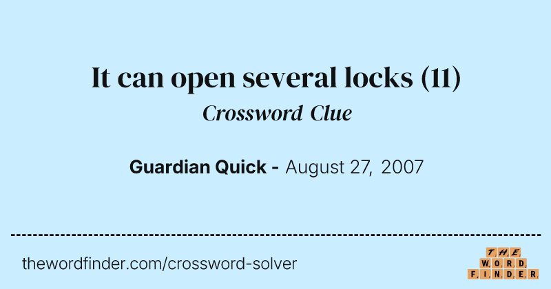 It can open several locks crossword clue image
