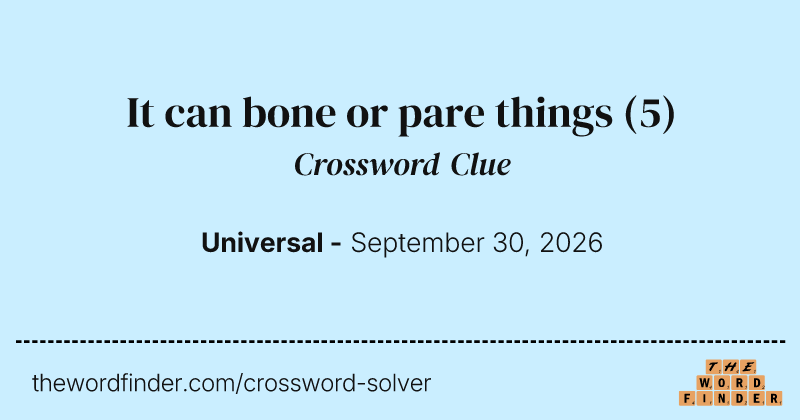 It can bone or pare things crossword clue image
