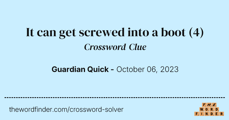 It can get screwed into a boot crossword clue image