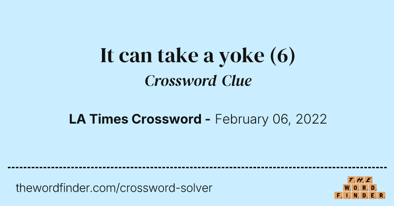 It can take a yoke crossword clue image