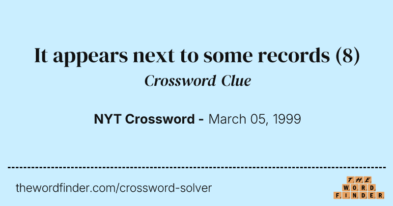 It appears next to some records crossword clue image
