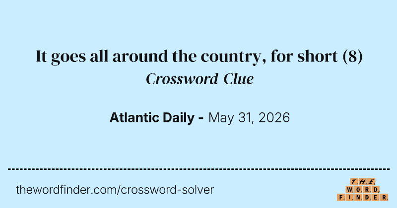 It goes all around the country, for short crossword clue image