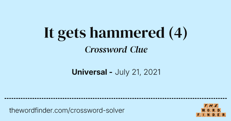 It gets hammered crossword clue image