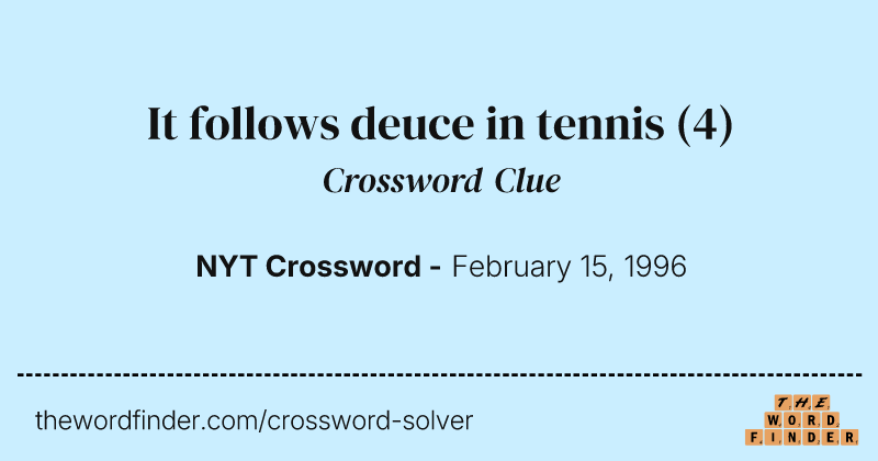 It follows deuce in tennis crossword clue image