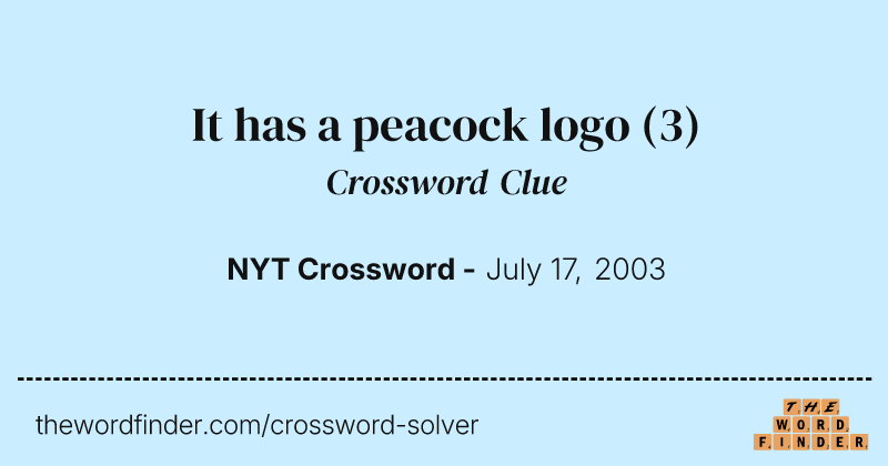 It has a peacock logo crossword clue image
