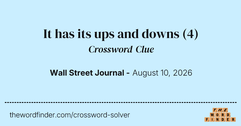 It has its ups and downs crossword clue image