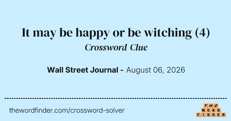 It may be happy or be witching crossword clue image