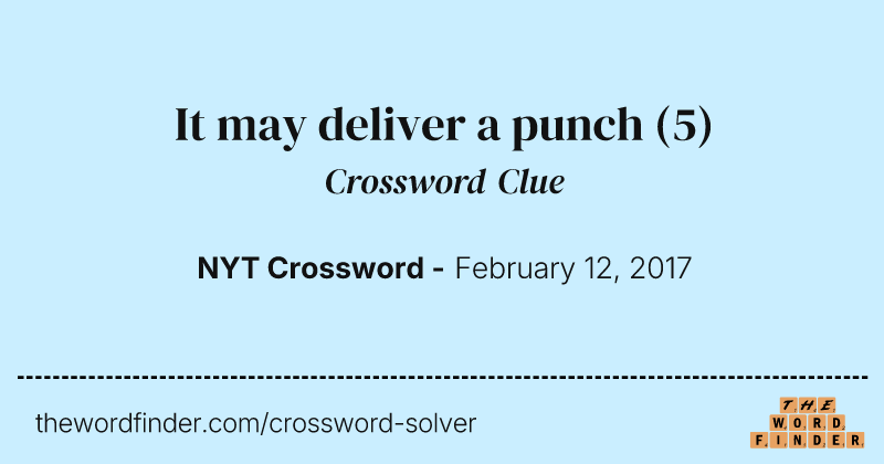 It may deliver a punch crossword clue image