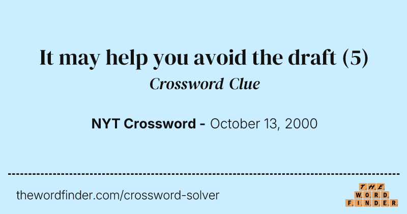 It may help you avoid the draft crossword clue image