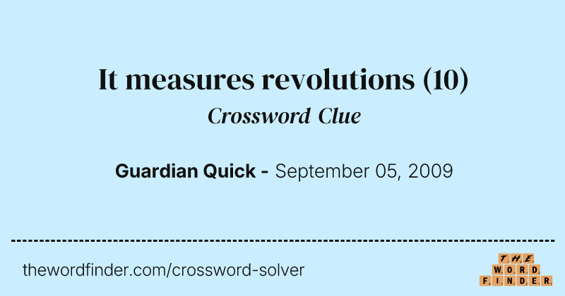 It measures revolutions crossword clue image