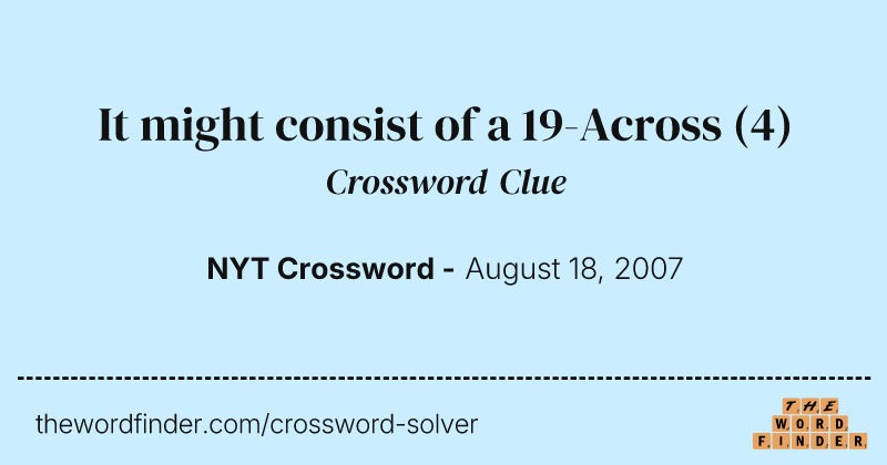 It might consist of a 19-Across crossword clue image
