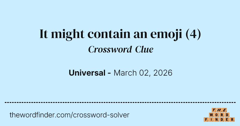 It might contain an emoji crossword clue image
