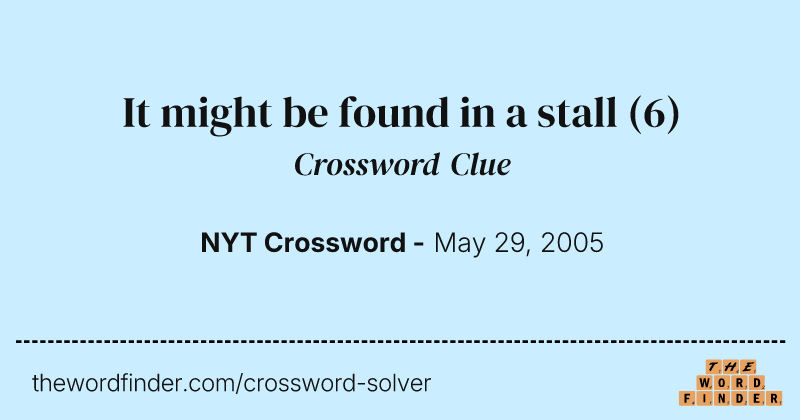 It might be found in a stall crossword clue image