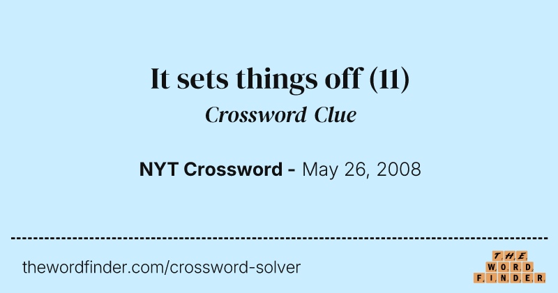 It sets things off crossword clue image