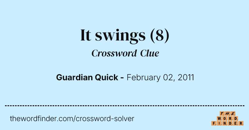 It swings crossword clue image