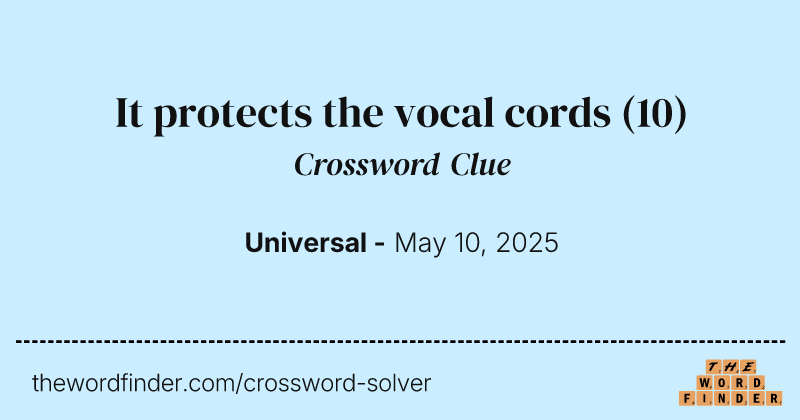 It protects the vocal cords crossword clue image