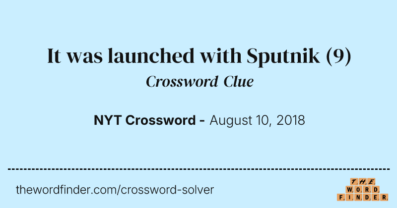 It was launched with Sputnik crossword clue image