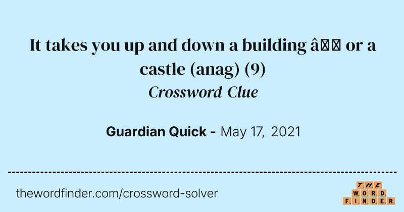 It takes you up and down a building — or a castle (anag) crossword clue image