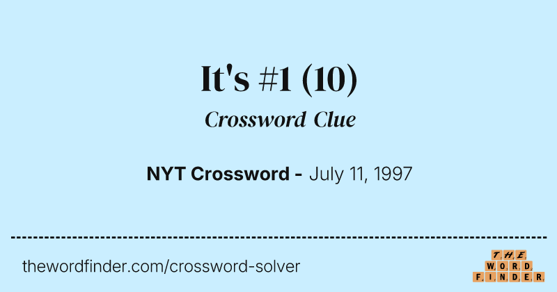 It's #1 crossword clue image