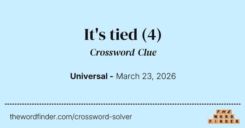 It's tied crossword clue image