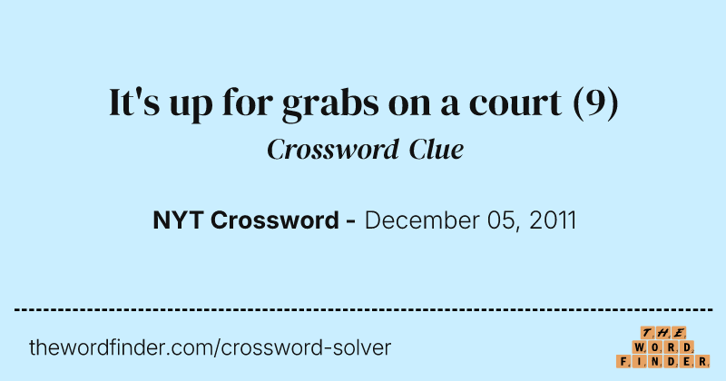 It's up for grabs on a court crossword clue image