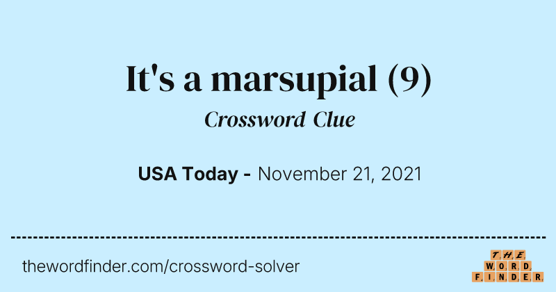 It's a marsupial crossword clue image