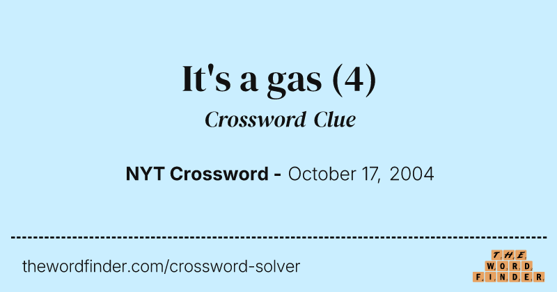 It's a gas crossword clue image