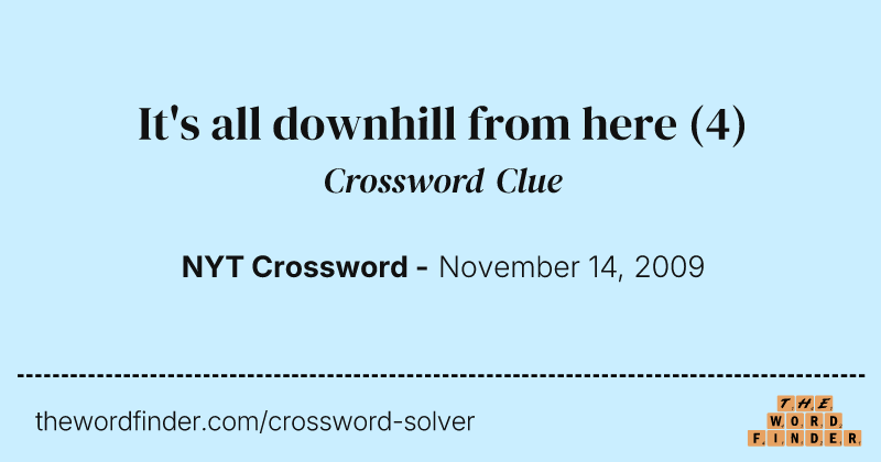 It's all downhill from here crossword clue image