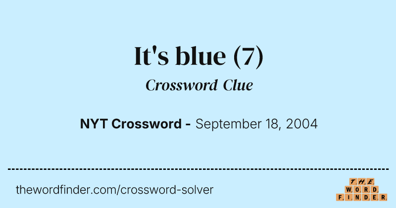 It's blue crossword clue image