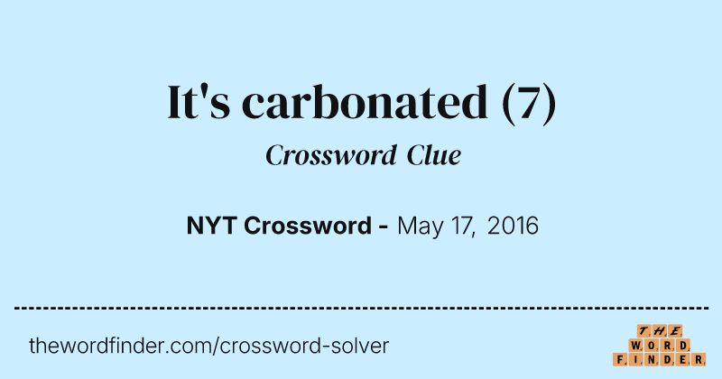 It's carbonated crossword clue image