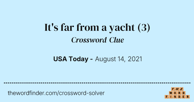It's far from a yacht crossword clue image
