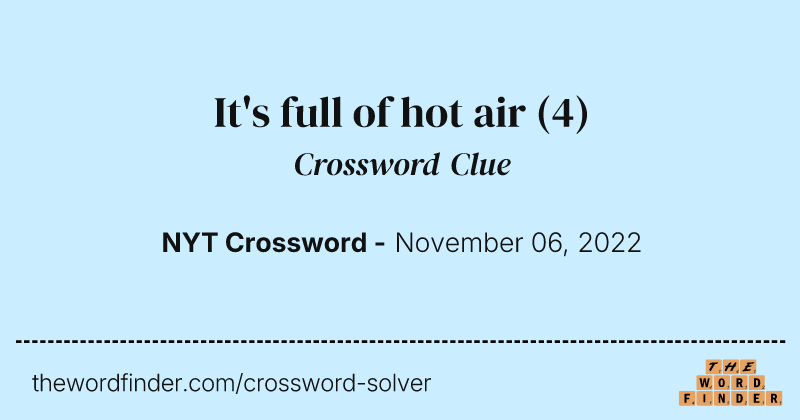 It's full of hot air crossword clue image