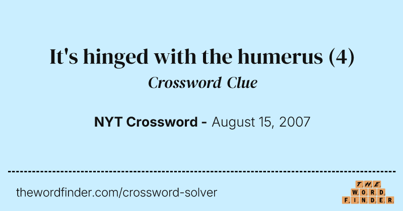 It's hinged with the humerus crossword clue image