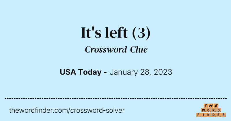 It's left crossword clue image
