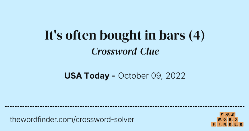 It's often bought in bars crossword clue image