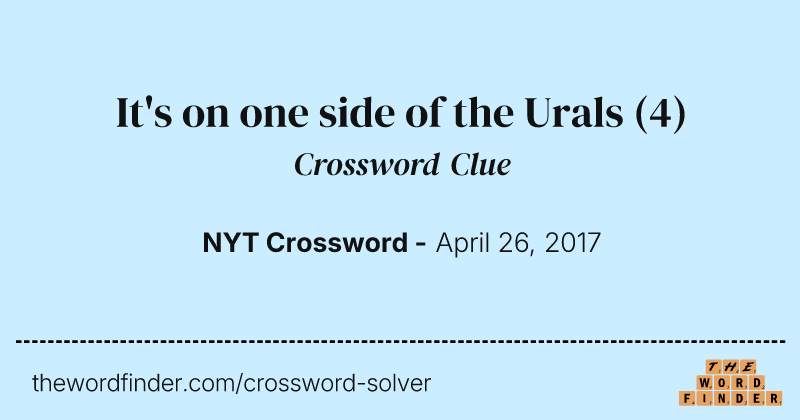 It's on one side of the Urals crossword clue image