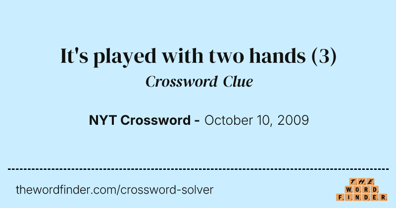 It's played with two hands crossword clue image