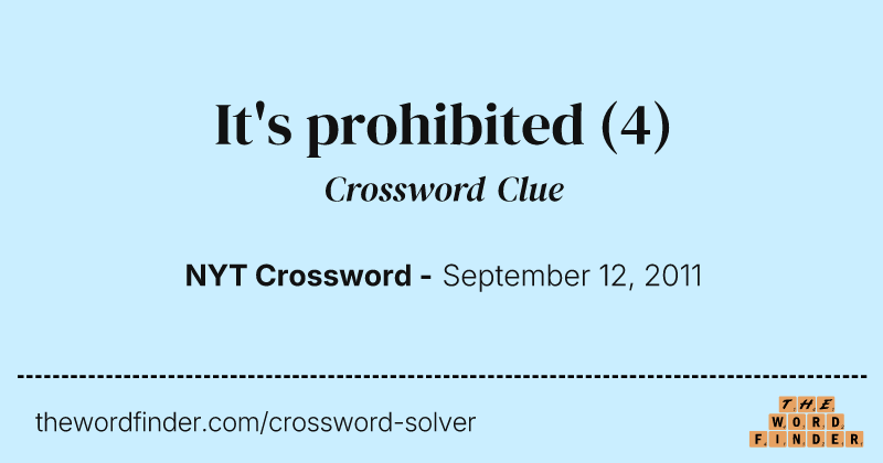 It's prohibited crossword clue image