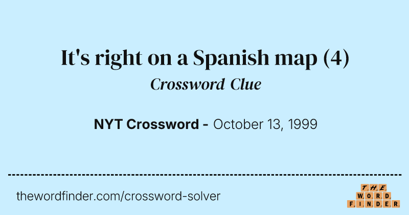It's right on a Spanish map crossword clue image