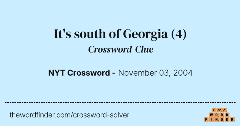 It's south of Georgia crossword clue image