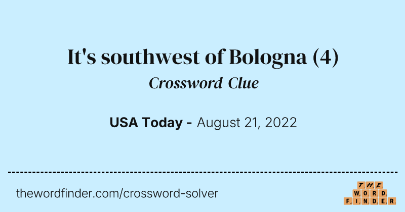 It's southwest of Bologna crossword clue image