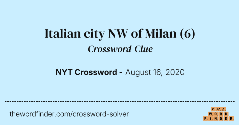 Italian city NW of Milan crossword clue image