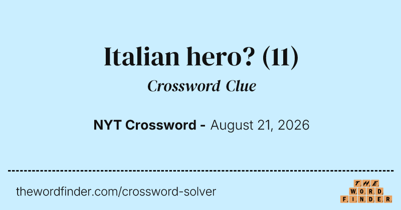 Italian hero? crossword clue image
