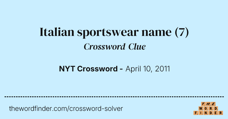 Italian sportswear name crossword clue image