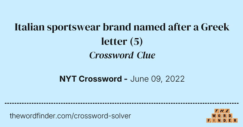 Italian sportswear brand named after a Greek letter crossword clue image
