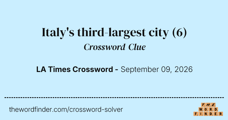 Italy's third-largest city crossword clue image