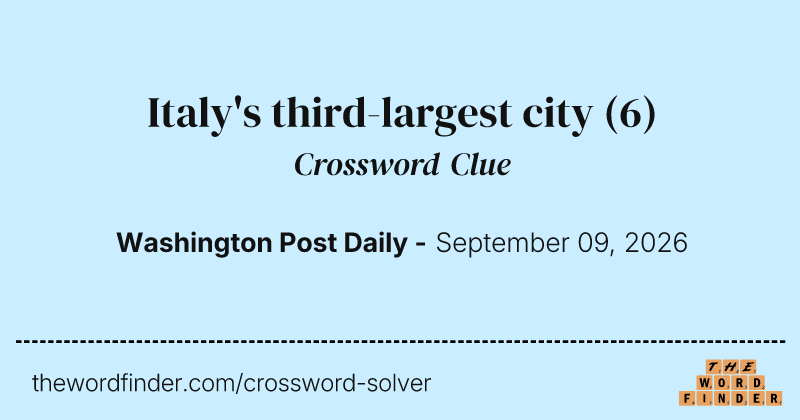 Italy's third-largest city crossword clue image