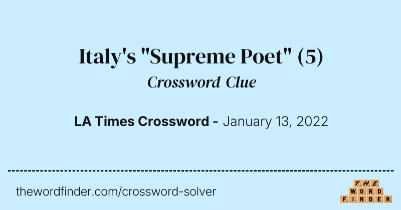 Italy's "Supreme Poet" crossword clue image