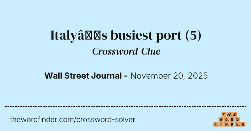 Italy’s busiest port crossword clue image