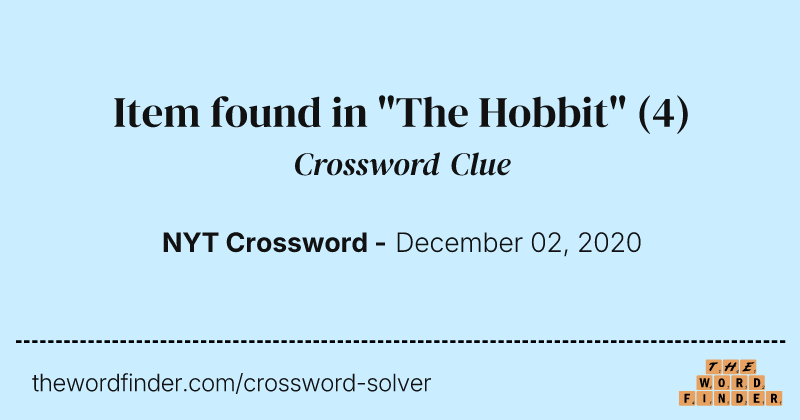 Item found in "The Hobbit" crossword clue image